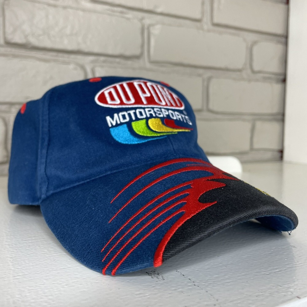 Nascar Hat Jeff Gordon Strapback Du Pont #24 Racing Cap Flames